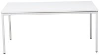 Gürkan Mehrzwecktisch weiß rechteckig, Vierkantrohr weiß, 160,0 x 80,0 x 75,0 cm