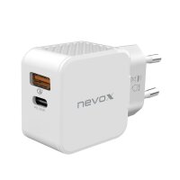 nevox USB PD TYPE C + QC3.0 / PPS Ladeadapter weiß,...