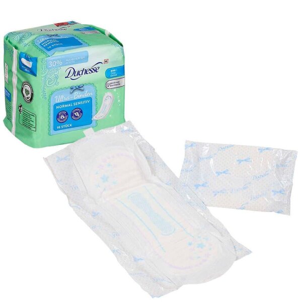 Duchesse Binden Ultra Normal Sensitiv für leichte bis mittlere Tage, 16 St.