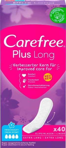 Carefree Slipeinlagen Plus Long mit Frischeduft, 40 St.