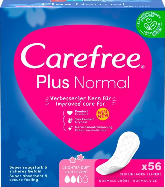 Carefree Slipeinlagen Plus Normal mit leichtem Duft, 56 St.