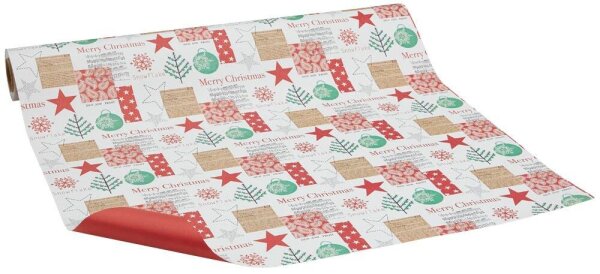 JUNG SCHÖNER VERPACKEN Geschenkpapier Aberdeen Weihnachten mehrfarbig beidseitig