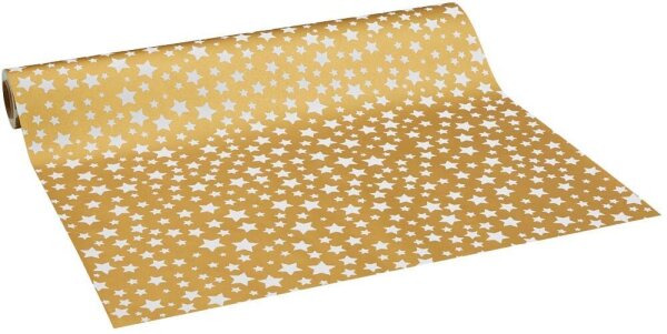 JUNG SCHÖNER VERPACKEN Geschenkpapier Diadem Sterne weiß mehrfarbig, 20,0 m