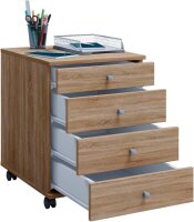 VCM my office Lona Rollcontainer weiß 4 Auszüge 42,0 x 50,0 x 57,0 cm