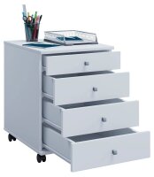 VCM my office Lona Rollcontainer weiß 4 Auszüge 42,0 x 50,0 x 57,0 cm