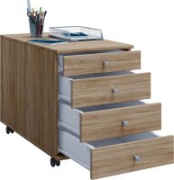 VCM my office Lona Rollcontainer grau 4 Auszüge 42,0 x 75,0 x 57,0 cm