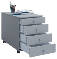 VCM my office Lona Rollcontainer grau 4 Auszüge 42,0 x 75,0 x 57,0 cm