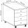 VCM my office Lona Rollcontainer grau 4 Auszüge 42,0 x 75,0 x 57,0 cm
