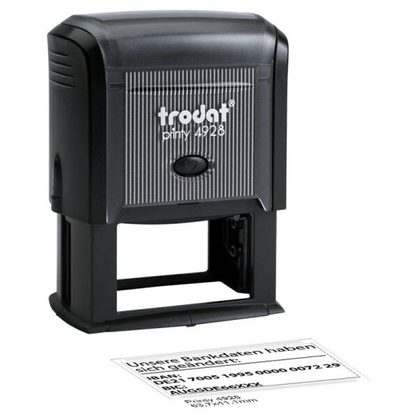 trodat Textstempel, individualisierbar 4928 IBAN selbstfärbend schwarz ohne Logo