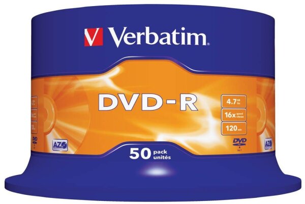 verbatim DVD-R 4,7 GB, 50 St.