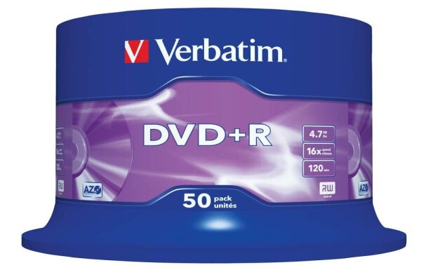 verbatim DVD+R 4,7 GB, 50 St.