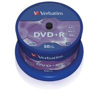verbatim DVD+R 4,7 GB, 50 St.