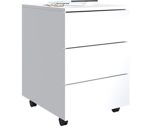 VCM my office Dalosa Rollcontainer weiß 3 Auszüge 39,0 x 45,0 x 55,0 cm