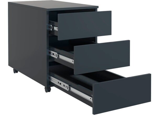 VCM my office Dalosa Rollcontainer anthrazit 3 Auszüge 39,0 x 70,0 x 55,0 cm