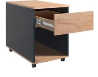 VCM my office Dasola Rollcontainer anthrazit, eiche 1 Auszug 39,0 x 70,0 x 55,0 cm