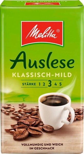 Melitta Auslese KLASSISCH-MILD Kaffee, gemahlen, mild, 500 g