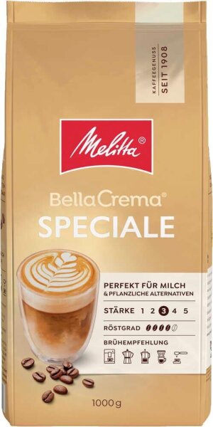Melitta BellaCrema Speciale Kaffeebohnen, Arabicabohnen mild, 1 kg