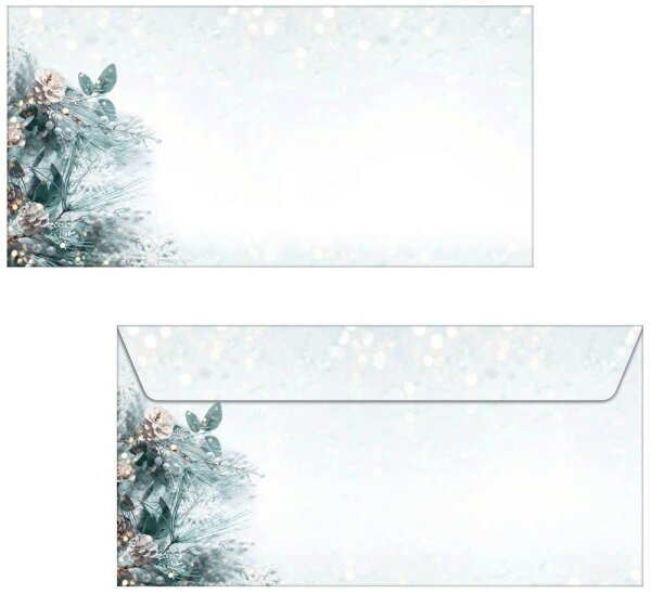 SIGEL Weihnachtsbriefumschläge Eukalyptus magic DIN lang ohne Fenster