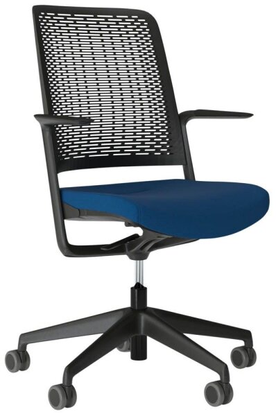 Nowy Styl Bürostuhl WITHME Stoff blau, Gestell schwarz