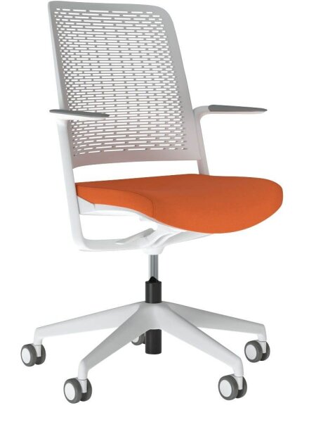 Nowy Styl Bürostuhl WITHME Stoff orange, Gestell grau