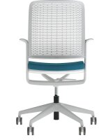 Nowy Styl Bürostuhl WITHME Stoff blau, Gestell grau