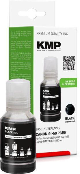KMP  schwarz Tintenflasche kompatibel zu Canon GI50PGBK
