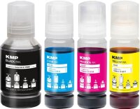KMP  schwarz, cyan, magenta, gelb Tintenflaschen kompatibel zu Canon GI51PGBK/C/M/Y, 4er-Set