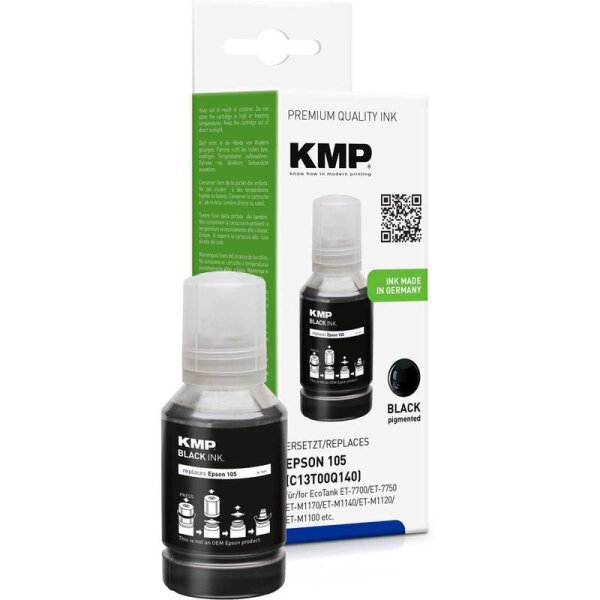 KMP  schwarz Tintenflasche kompatibel zu EPSON 105 (T00Q1)