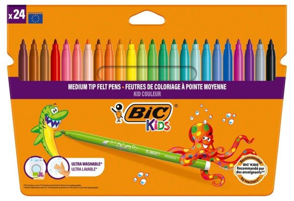 BIC Kids Kid Couleur Filzstifte farbsortiert, 24 St.