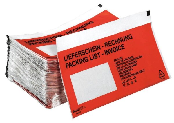 VP Lieferscheintaschen Kunststoff DIN lang 1.000 St.