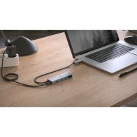 hama USB-Hub 4-fach grau