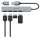 hama USB-Hub Ultra Slim 4-fach grau