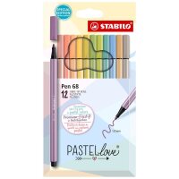 STABILO Pen 68 PASTELlove Filzstifte farbsortiert, 12 St.