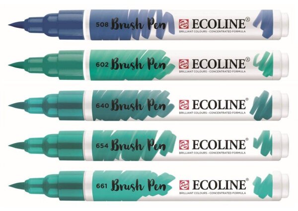 Talens ECOLINE® Brush-Pens grün, 5 St.