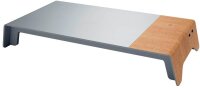 SIGEL Monitorständer Smartstyle USB silber/holzfarben