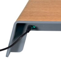 SIGEL Monitorständer Smartstyle USB silber/holzfarben