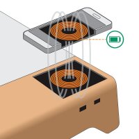SIGEL Monitorständer Smartstyle USB silber/holzfarben