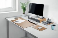SIGEL Monitorständer Smartstyle USB silber/holzfarben