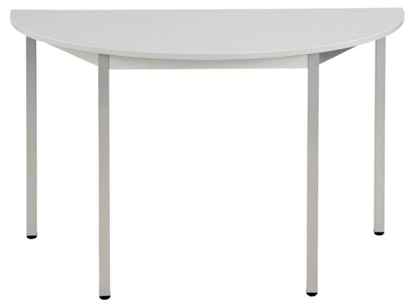 SODEMATUB Mehrzwecktisch lichtgrau, alu halbrund, Vierkantrohr alu, 120,0 x 60,0 x 74,0 cm