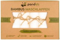 pandoo Waschlappen Bambus weiß 25,0 x 25,0 cm, 6 St.