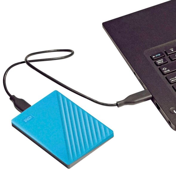 Western Digital My Passport 2 TB externe HDD-Festplatte blau, schwarz