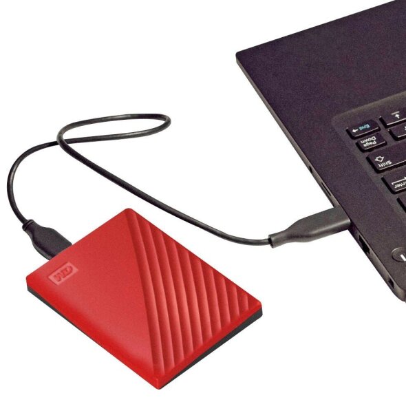 Western Digital My Passport 4 TB externe HDD-Festplatte rot, schwarz