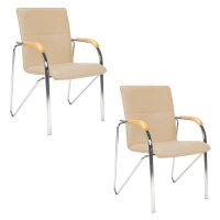 Nowy Styl Besucherstühle Samba beige Kunstleder, 2 St.