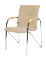 Nowy Styl Besucherstühle Samba beige Kunstleder, 2 St.