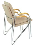 Nowy Styl Besucherstühle Samba beige Kunstleder, 2 St.