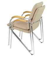 Nowy Styl Besucherstühle Samba beige Kunstleder, 2 St.