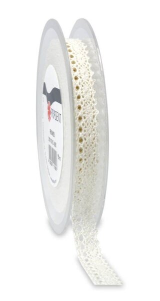 PRÄSENT Geschenkband Spitze matt weiß 15,0 mm x 15,0 m