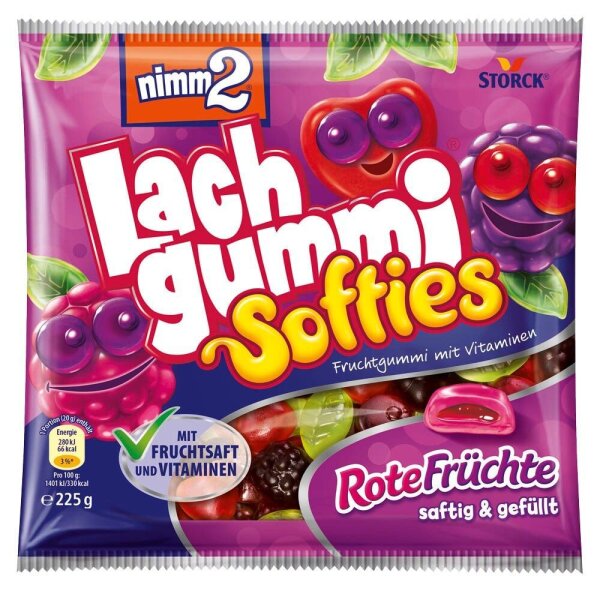 nimm2® Lachgummi Softies Rote Früchte Fruchtgummi 225,0 g, 1 Pack