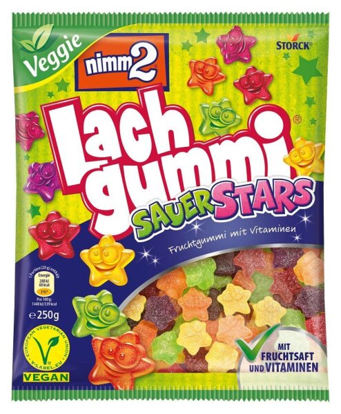 nimm2® Lachgummi Sauer Stars Fruchtgummi 250,0 g, 1 Pack