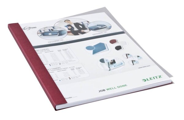 LEITZ Buchbindemappen rot Softcover für 36 - 70 Blatt DIN A4, 10 St.